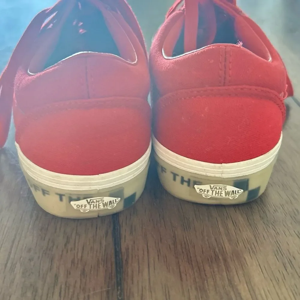 Vans Old Skool Low Top Sneakers Red Canvas Men’s Size 7– Off The Wall